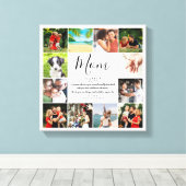Moeder Citaat Elegante Script 12 Foto Collage Canvas Afdruk (Insitu (Houten vloer))