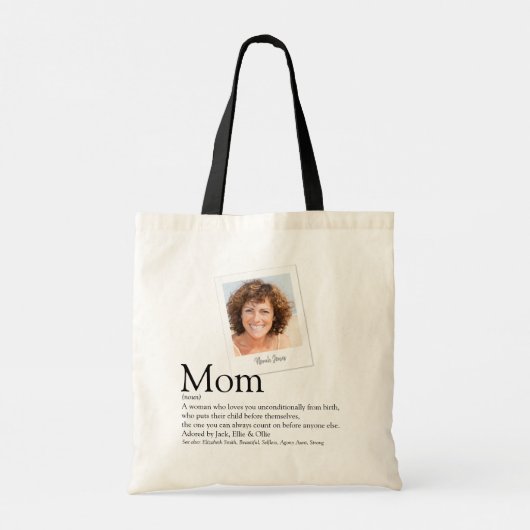 Moeder Citaat Foto Moderne Moederdag Tote Bag (Achterkant)