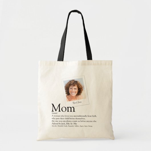 Moeder Citaat Foto Moderne Moederdag Tote Bag (Voorkant)