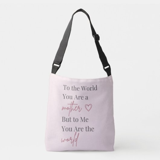 Moeder Citaat Roze Crossbody Tas (Voorkant)