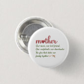 Moeder Citaten Tribuut Ronde Button 3,2 Cm (Voorkant /achterkant)