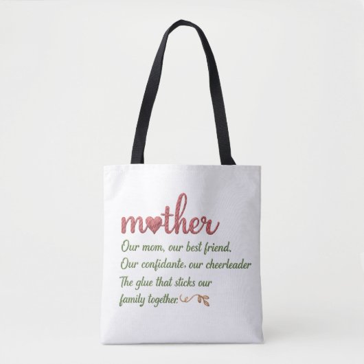 Moeder Citaten Tribuut Tote Bag (Voorkant)