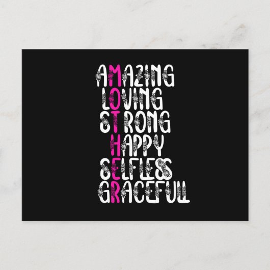 Moeder citeert : Lovely Words | Ontwerp van Moeder Briefkaart (Voorkant)