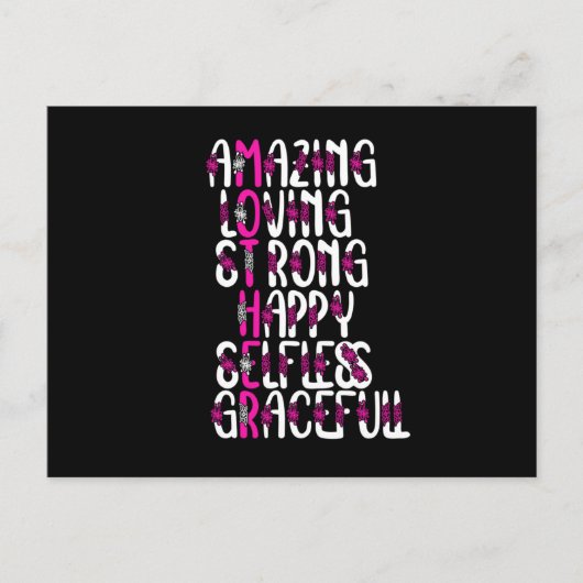 Moeder citeert : Verbazingwekkende moeder | MOEDER Briefkaart (Voorkant)