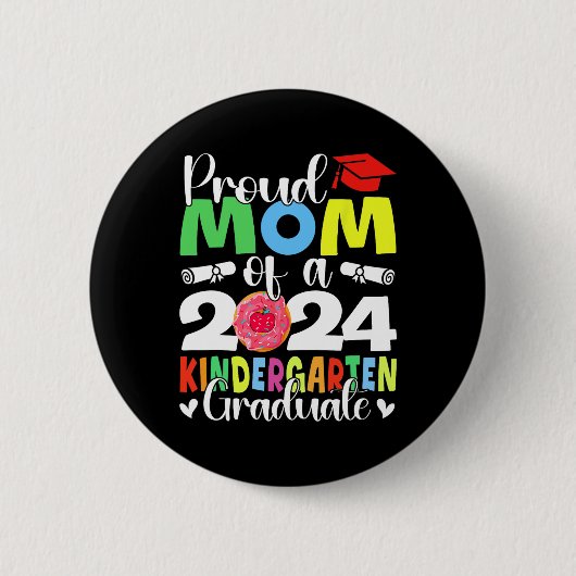 Moeder CL van 2024 kleuterschool Afstuderen Afstud Ronde Button 5,7 Cm (Voorkant)
