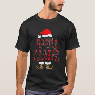 Moeder Claus Luipaard Kerst Pyjama Kerstman Cadeau T-shirt