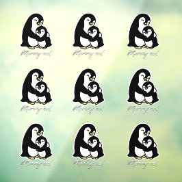 Moeder cool - Pinguïn moeder en baby - b Raamsticker