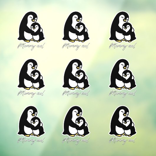 Moeder cool - Pinguïn moeder en baby - b Raamsticker (Vel 3)