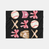 Moeder Coquette Moederdag Vrouwen Meisjes Honkbal Fleece Deken (Voorkant (Horizontaal))