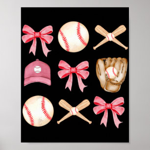 Moeder Coquette Moederdag Vrouwen Meisjes Honkbal Poster
