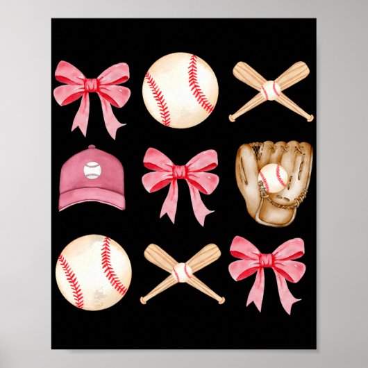 Moeder Coquette Moederdag Vrouwen Meisjes Honkbal Poster (Voorkant)