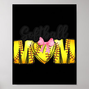 Moeder Coquette Moederdag Vrouwen Softbal Mama Poster