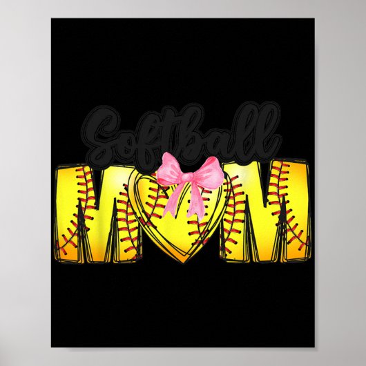 Moeder Coquette Moederdag Vrouwen Softbal Mama Poster (Voorkant)