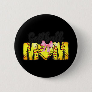Moeder Coquette Moederdag Vrouwen Softbal Mama Ronde Button 5,7 Cm