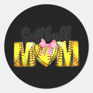 Moeder Coquette Moederdag Vrouwen Softbal Mama Ronde Sticker