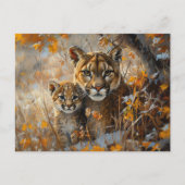 Moeder Cougar en haar kitten Briefkaart (Voorkant)