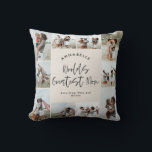 Moeder crème elegante moderne minimale fotocollage kussen<br><div class="desc">Werelden grootste Moeder script elegant modern minimal cream en zwart gepersonaliseerde foto collage eenvoudige strakke lijnen moederdag home decor kussen foto cadeau.</div>