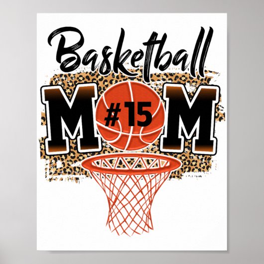 Moeder Custom Speler Nummer 15 Sport Moeder Moeder Poster (Voorkant)
