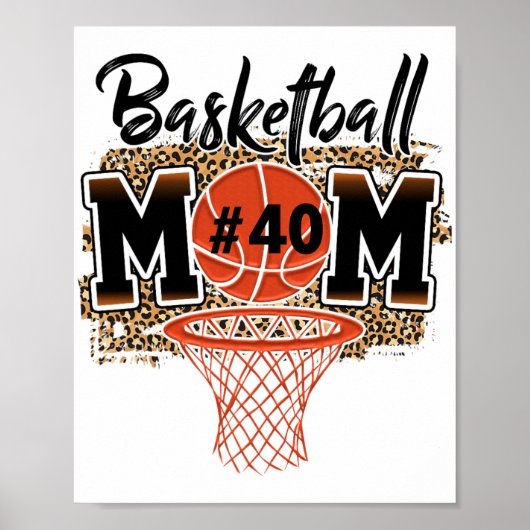 Moeder Custom Speler Nummer 40 Sport Moeder Moeder Poster (Voorkant)