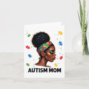 Moeder Dag Afrikaanse Zwarte Autisme Moeder Afro A Kaart