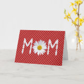 Moeder Daisy op kaart met polka stippen (Gele Bloem)