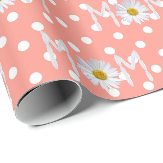 Moeder Daisy Op Stippen Inpakpapier (Rol Hoek)