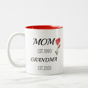 Moeder Dan Oma Typografie Familie Ontwerp Tweekleurige Koffiemok