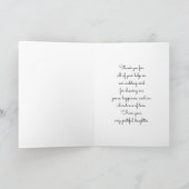 Moeder Dank U voor Bruiloft Zwarte Jurk Kaart (Binnen)