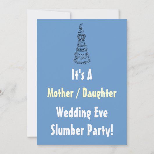 Moeder Daughter Wedding Eve Slumber Party nodigt u Kaart (Voorkant)