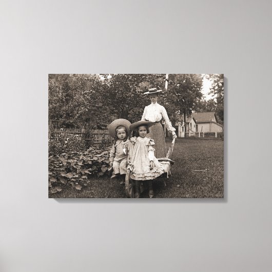 Moeder Daughters 1890 Heirloom Gardening Garden Canvas Afdruk (Voorkant)