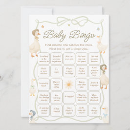 Moeder de Gans Baby Shower Raad de gast Bingo spel Kaart