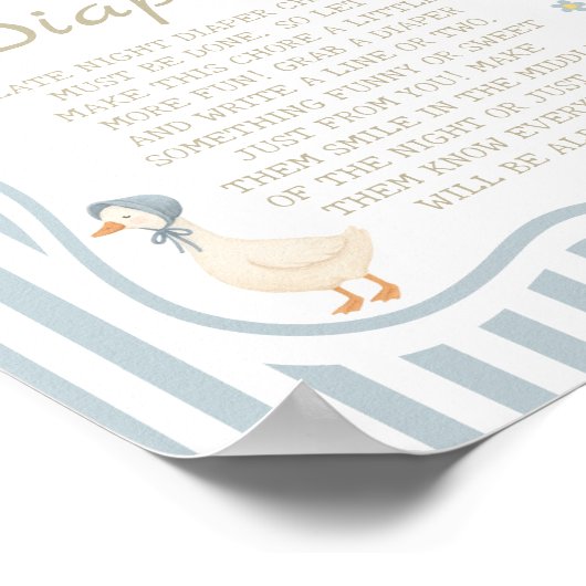 Moeder de Gans Baby Shower Spel Late Night Luiersp Poster (Hoek)
