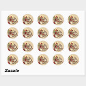 Moeder de Gans Kind Antieke Illustratie Ronde Sticker (Vel)