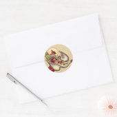 Moeder de Gans Kind Antieke Illustratie Ronde Sticker (Envelop)