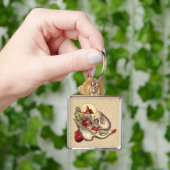 Moeder de Gans Kind Antieke Illustratie Sleutelhanger (Hand)
