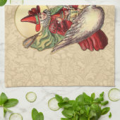 Moeder de Gans Kind Antieke Illustratie Theedoek (Gevouwen)