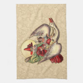 Moeder de Gans Kind Antieke Illustratie Theedoek (Verticaal)