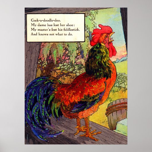 Moeder de Gans uit de jaren 20 - haan Poster (Voorkant)