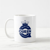 Moeder de Koningin Blauw Creatieve Typografie Koffiemok (Links)