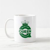 Moeder de Koningin Groene Creatieve Typografie Koffiemok (Links)