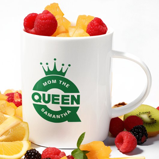 Moeder de Koningin Groene Creatieve Typografie Koffiemok