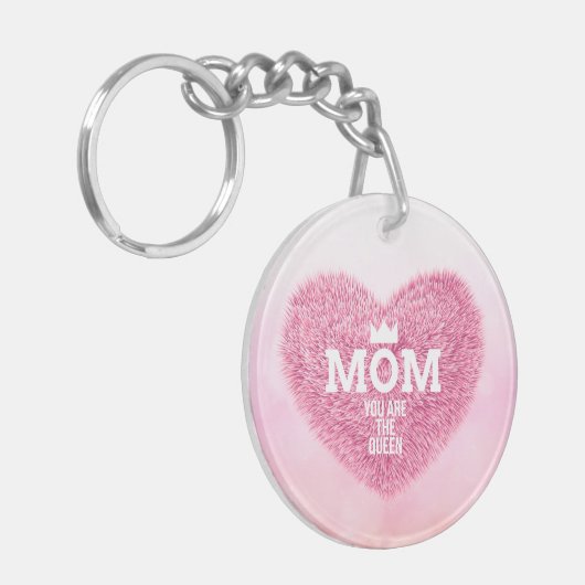 Moeder de Koningin Moederdag | Button Sleutelhange Sleutelhanger (Voorkant Links)