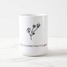 Moeder de mooiste bloem (zwarte typografie) koffiemok