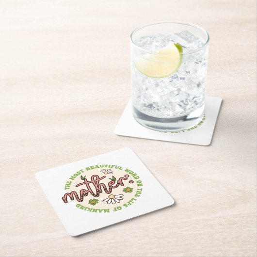 Moeder de mooiste wereld kartonnen onderzetters (Insitu)