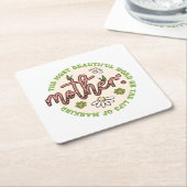 Moeder de mooiste wereld kartonnen onderzetters (Schuin)