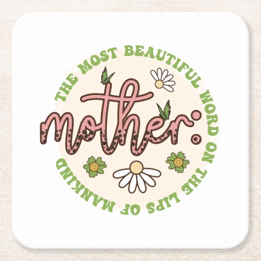 Moeder de mooiste wereld kartonnen onderzetters (Voorkant)