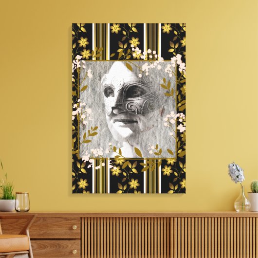 Moeder - De Vrouw in Masker / BW Canvas Afdruk (Insitu (Woonkamer))