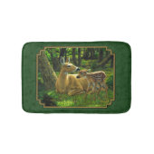 Moeder Deer en Fawn Forest Green Badmat (Voorkant)