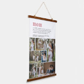 Moeder Definitie | 8 Foto Gepersonaliseerd Hangend Wandkleed (Gebogen)
