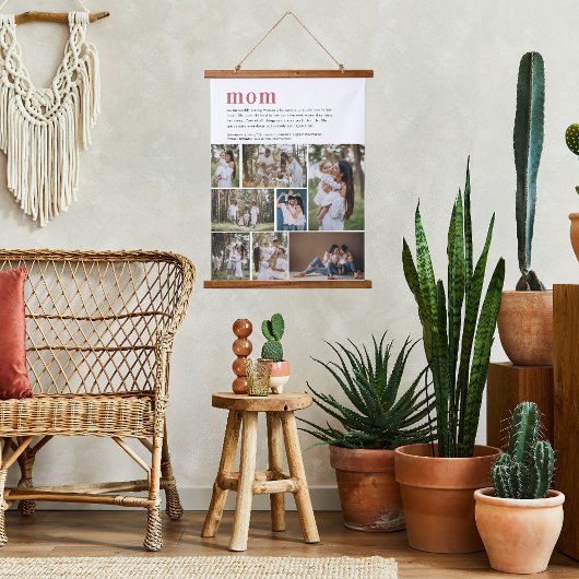 Moeder Definitie | 8 Foto Gepersonaliseerd Hangend Wandkleed